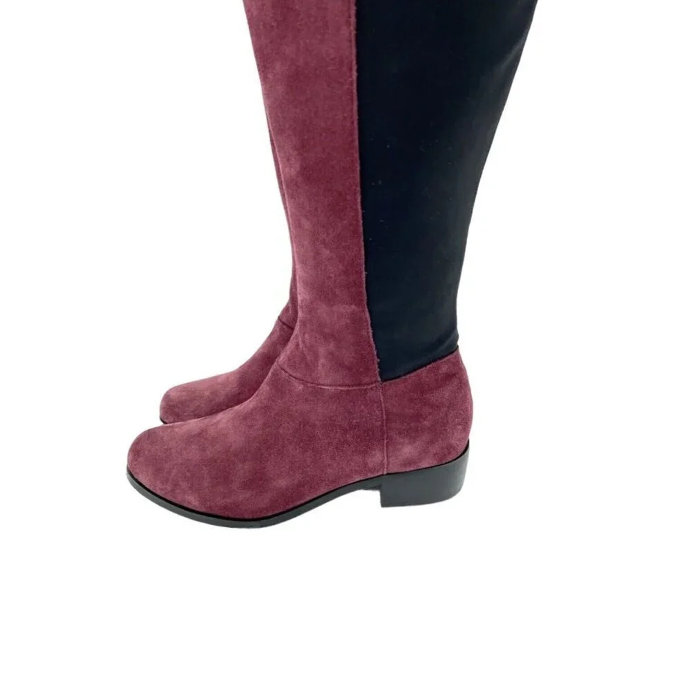 Charles David Giza Burgundy Suede Leather Over-The-Knee Boots SZ 5 New